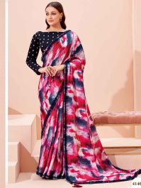 Pink Colour Georgette Fabric Designer Saree