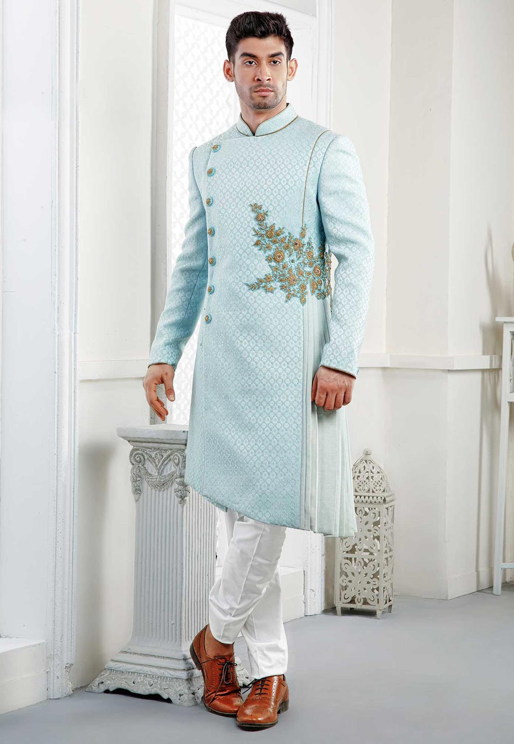 Exclusive Sky Blue Designer Indowestern.