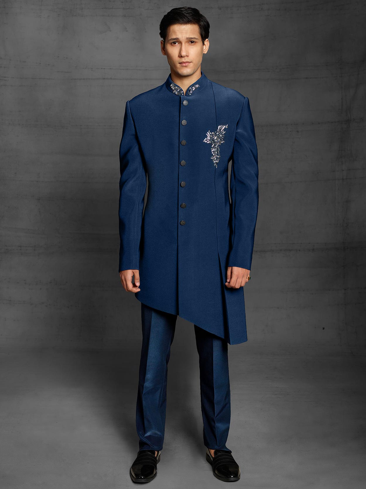Stylish Designer Indowestern Blue Colour Imported Fabric.