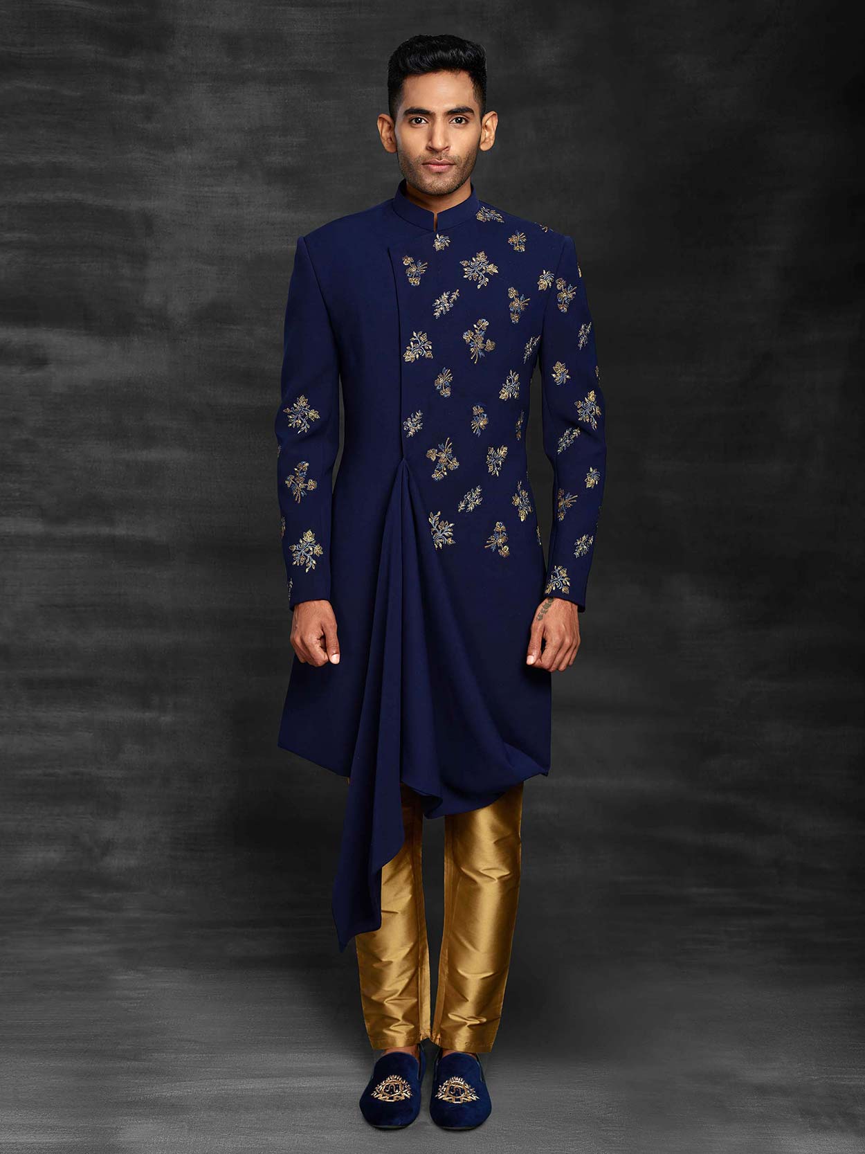 Designer Mens Indowestern Blue Colour in Imported Fabric.