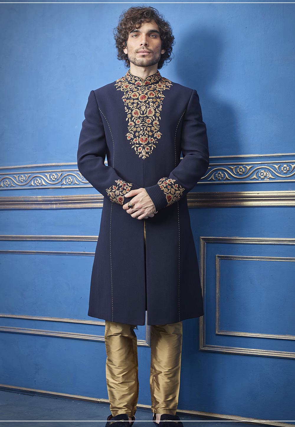 Indian Designer Indowestern Blue Colour.