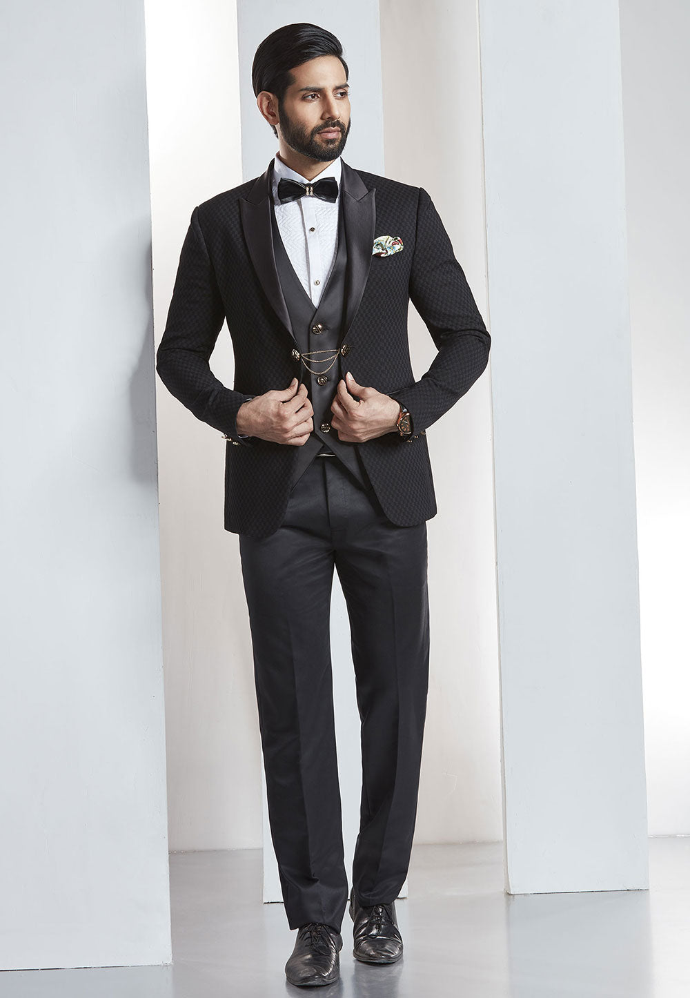 Black Color Wedding Suit.