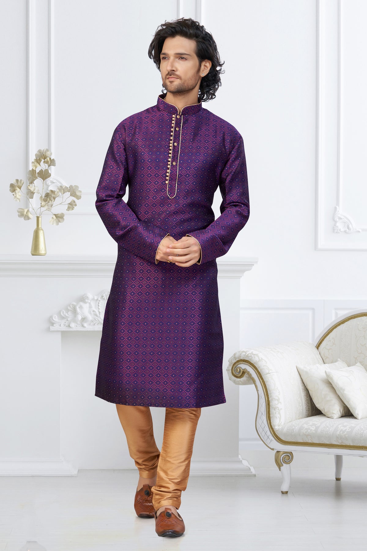 Rich Purple Traditional Kurta Pajama