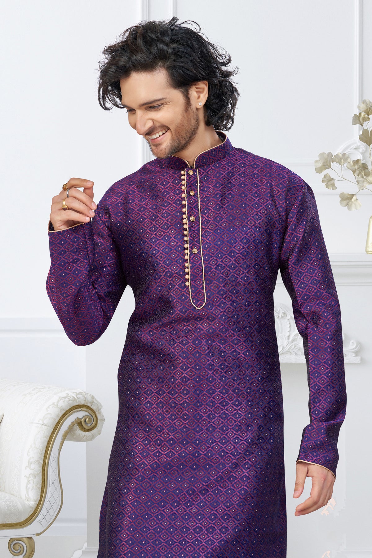 Rich Purple Traditional Kurta Pajama
