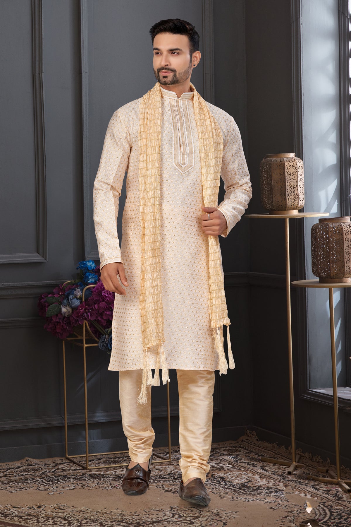 Premium Ivory Wedding Kurta Pajama