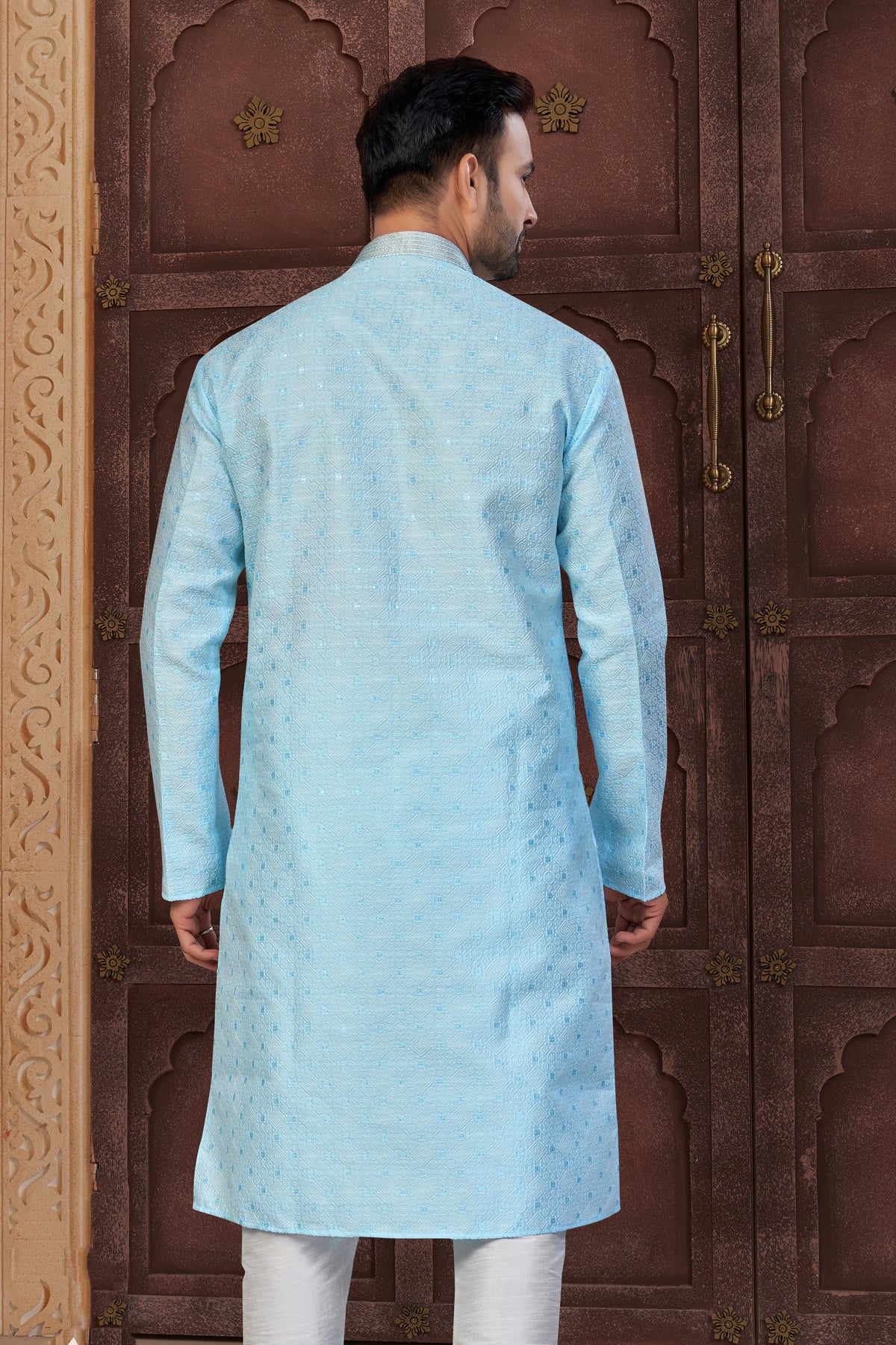 Light Blue Traditional Kurta Pajama