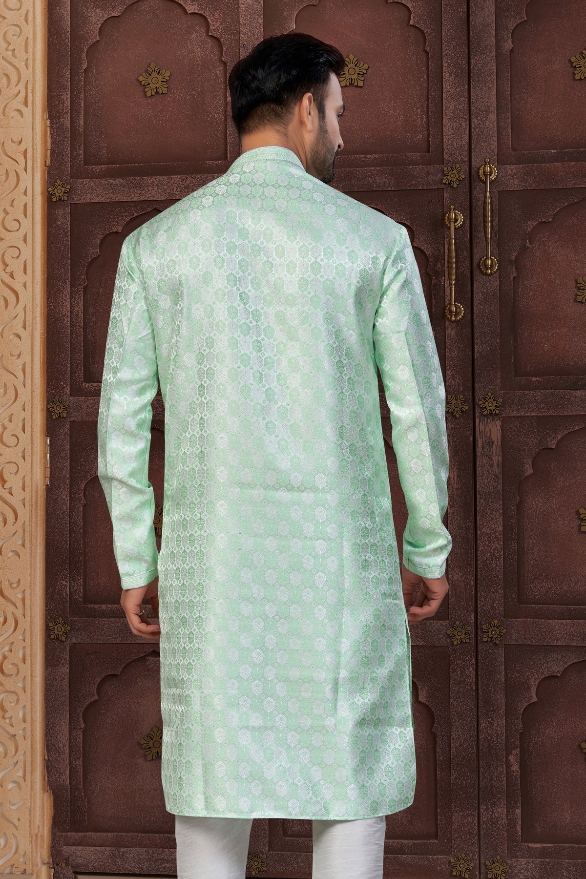 Classic Green Jackard Churidar Set