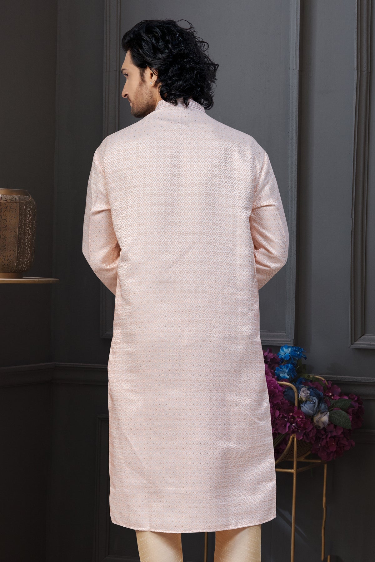 Classic Peach Kurta with Churidar