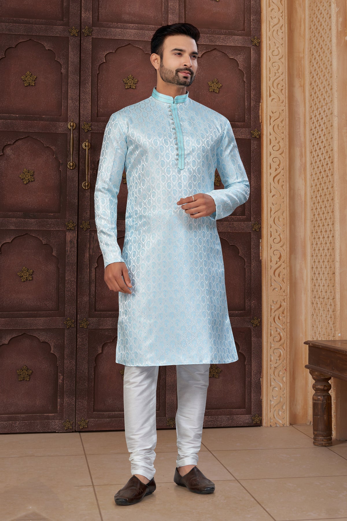 Classic Mint Blue Churidar Kurta Set