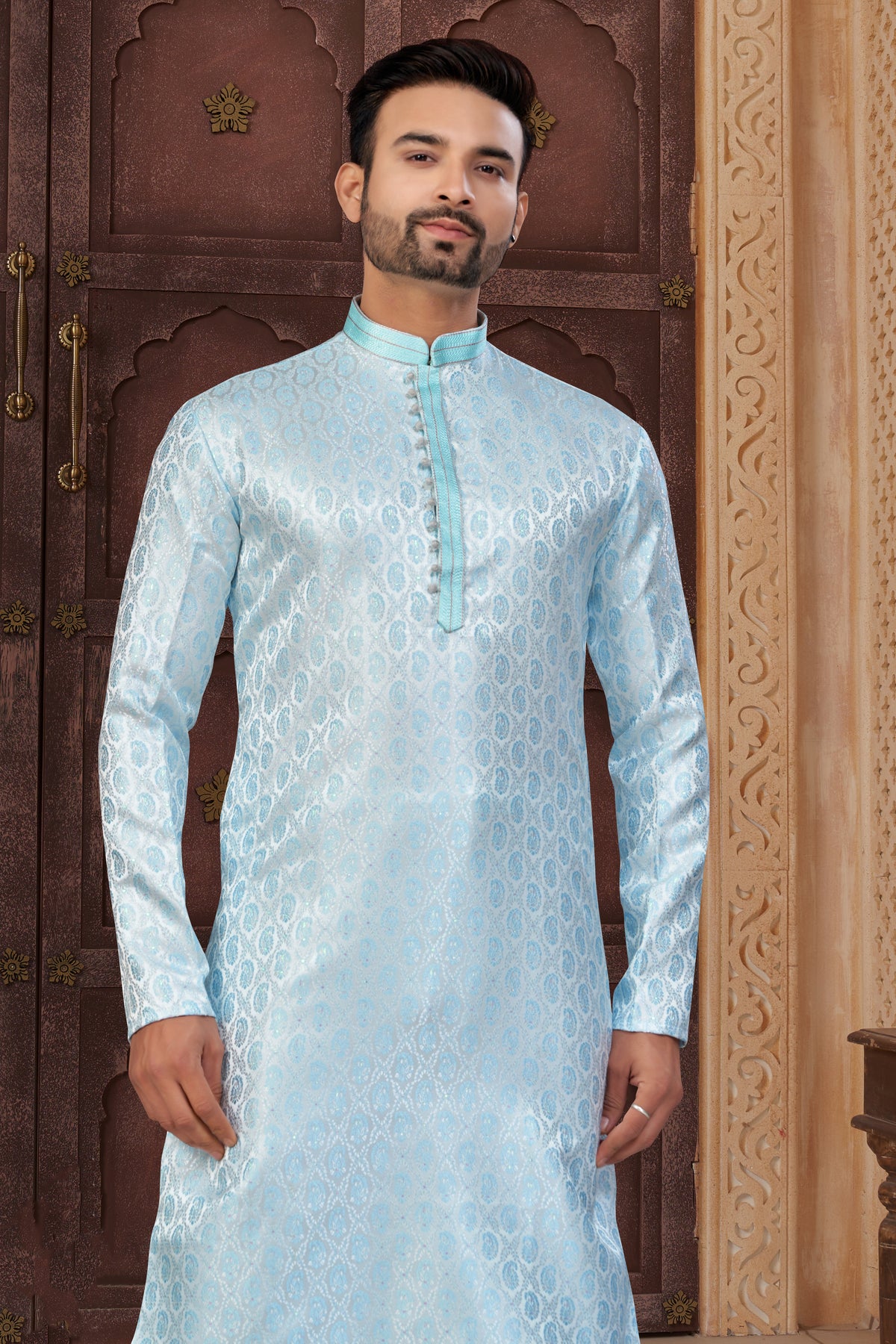 Classic Mint Blue Churidar Kurta Set