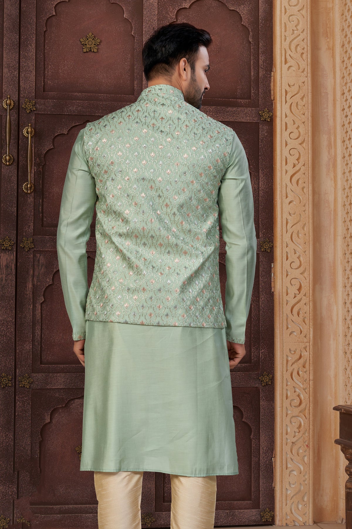Mint Green Embroidered Kurta Set