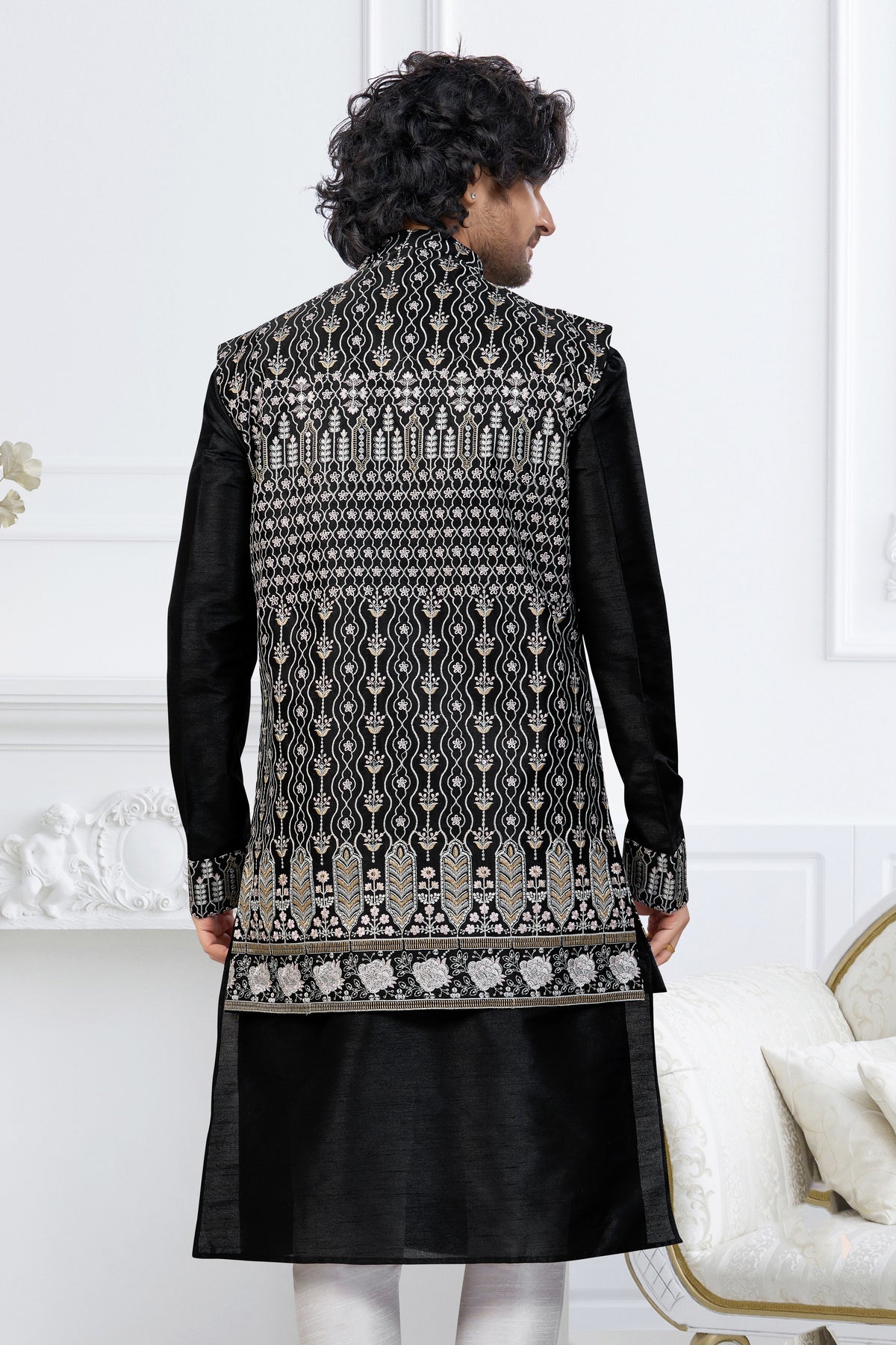 Classic Black Designer Kurta with Jacket