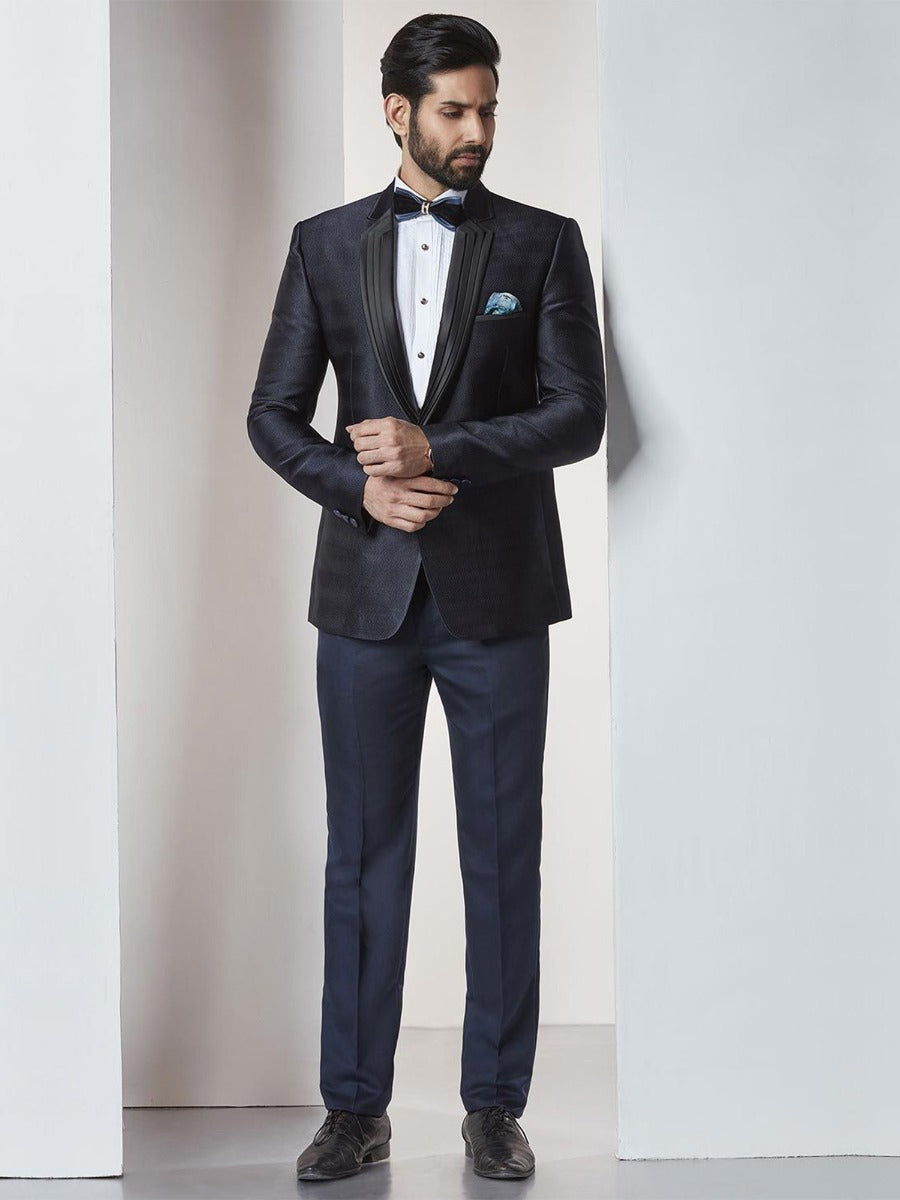 Blue Color Designer Tuxedo Suit.