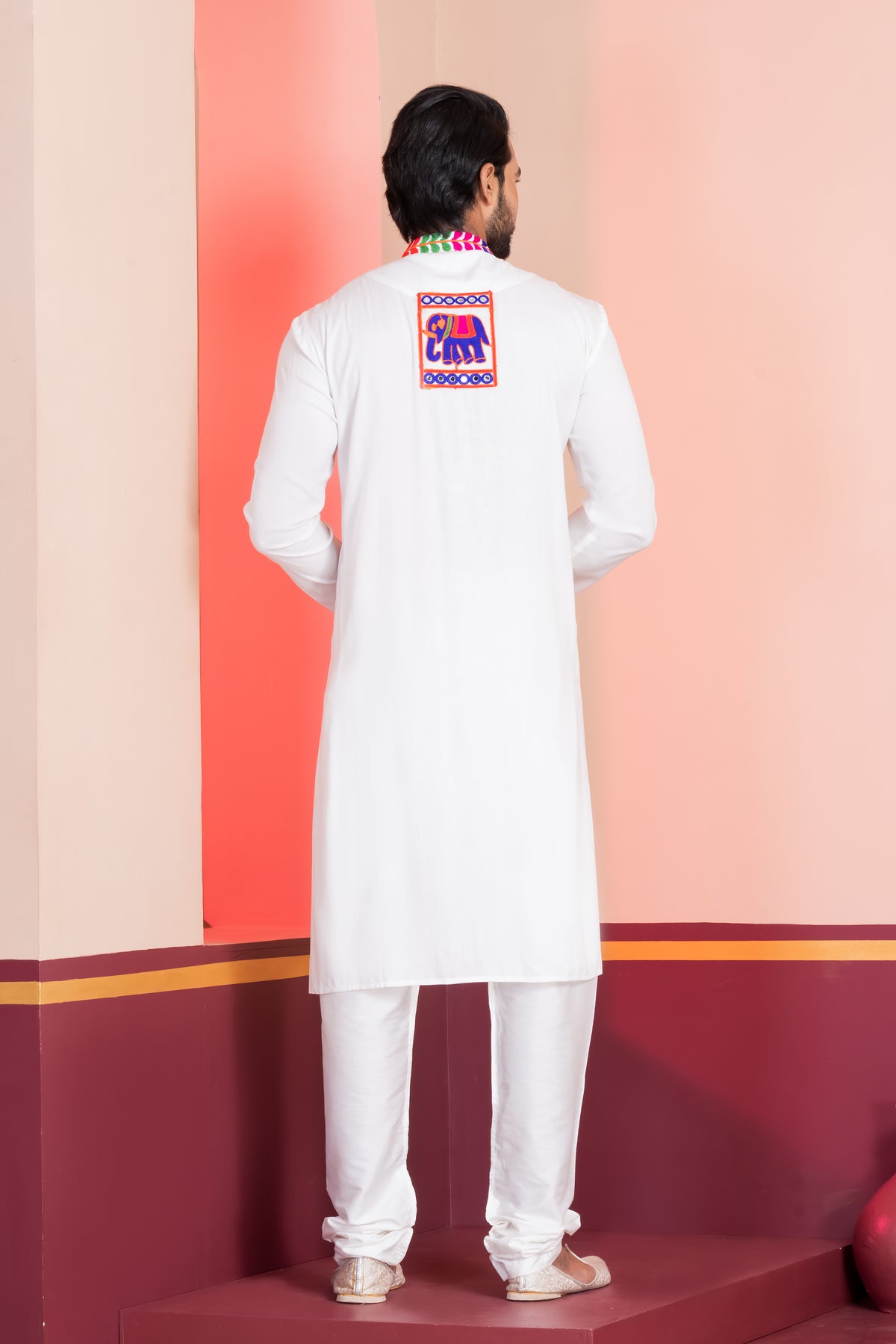Festive White Embroidered Kurta Set