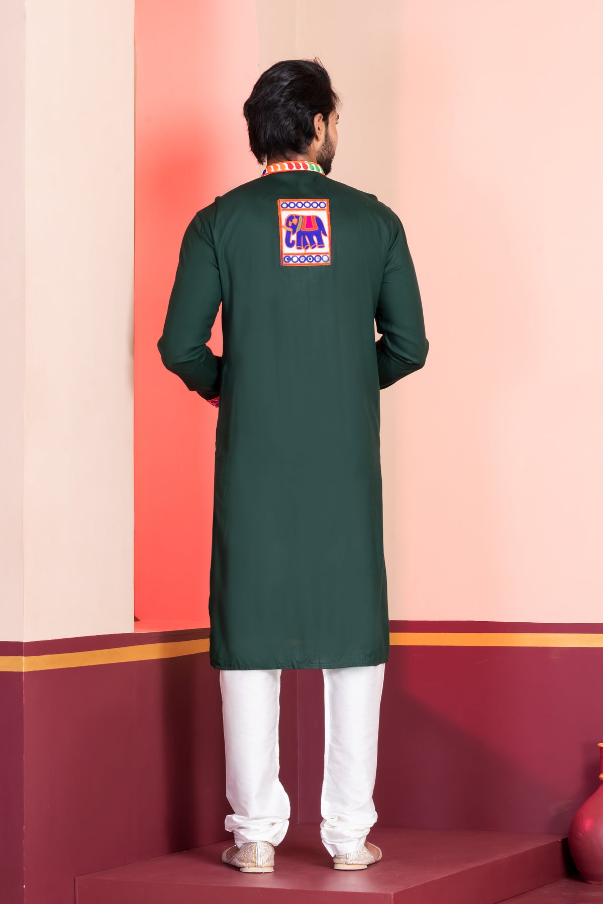 Men's Green Festive Kurta Pajama