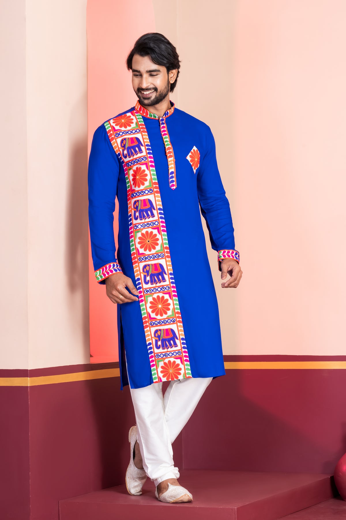 Blue Mirror Detail Ethnic Kurta