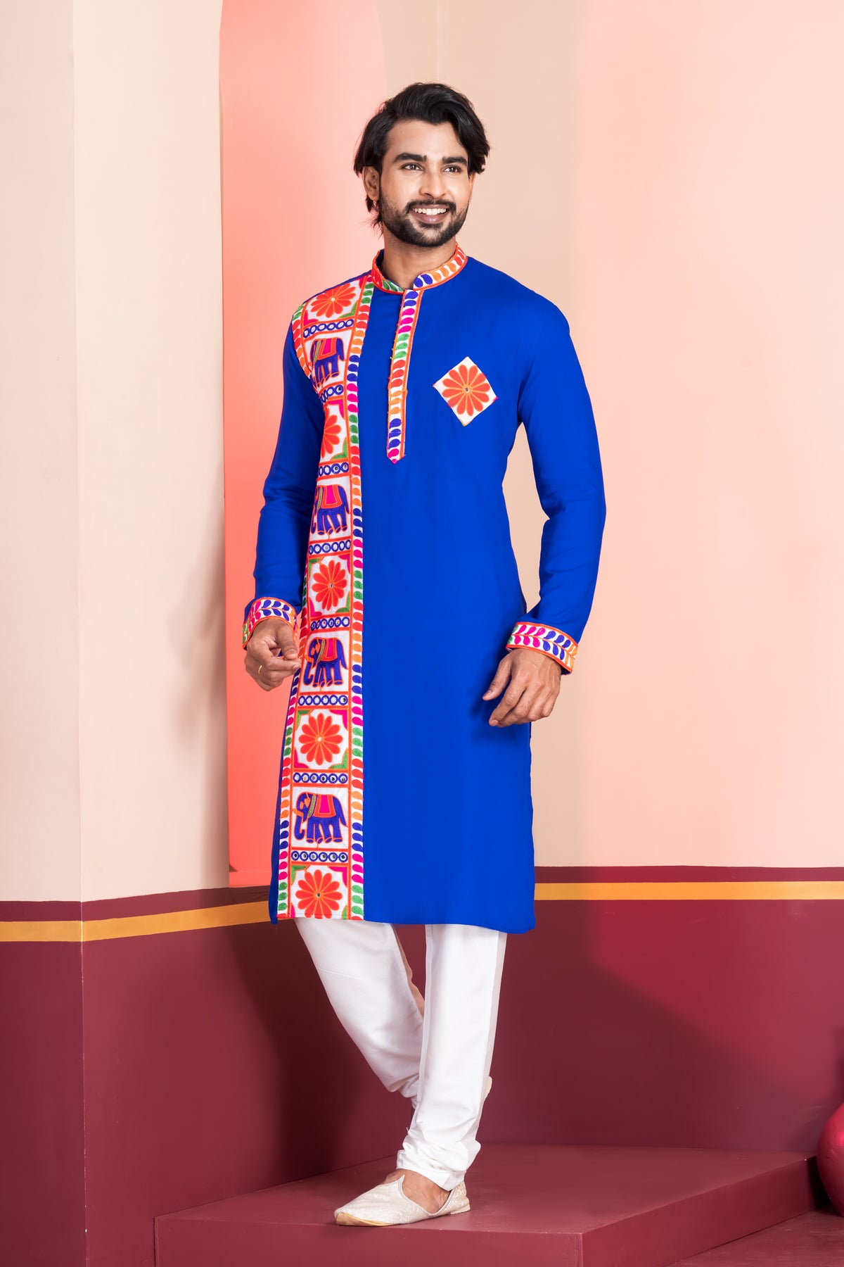 Blue Mirror Detail Ethnic Kurta