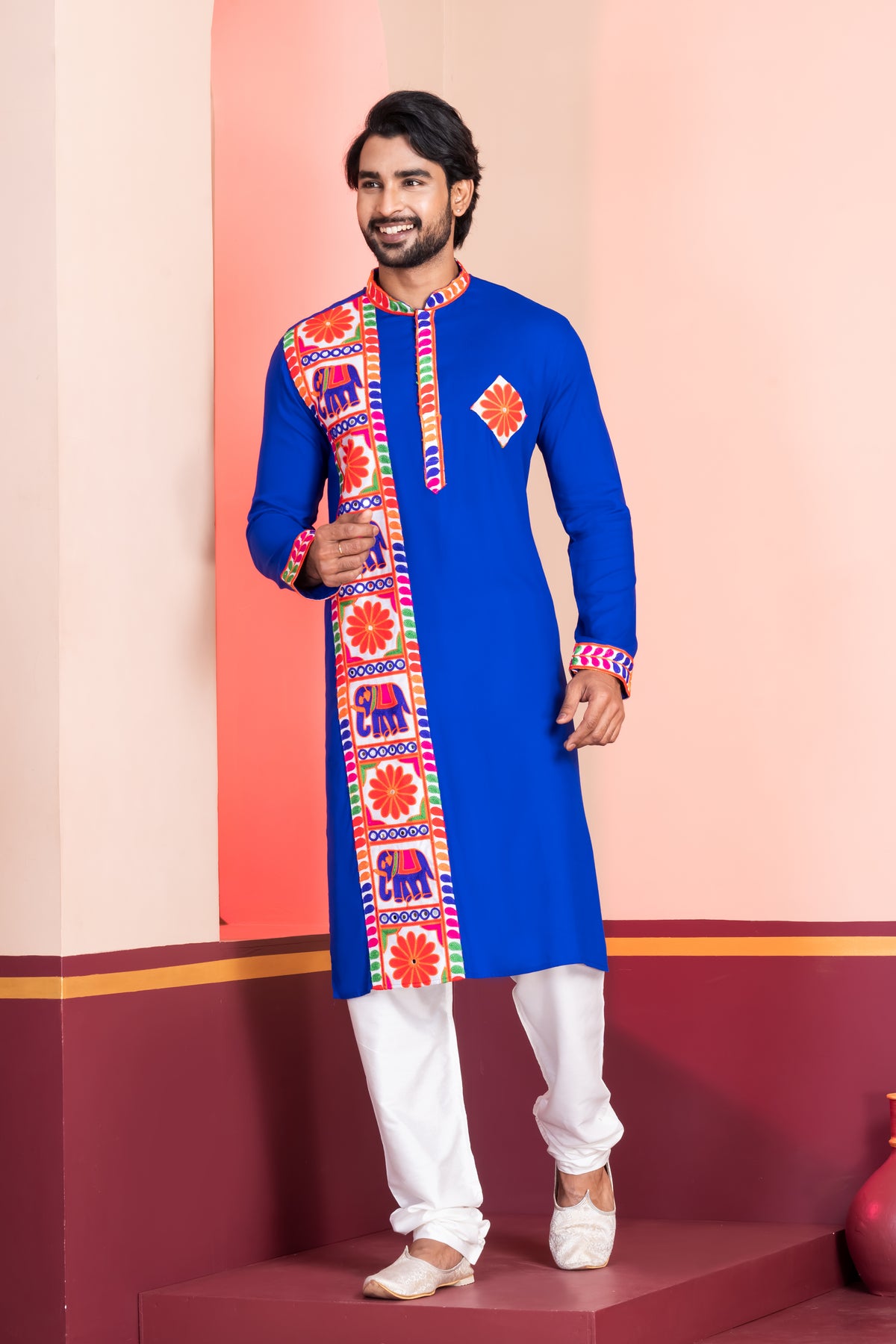 Blue Mirror Detail Ethnic Kurta