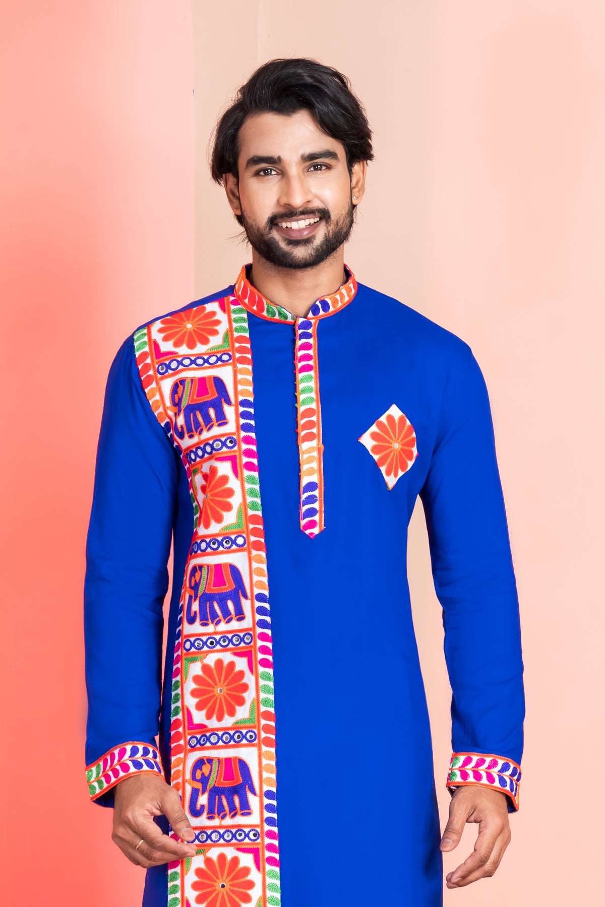 Blue Mirror Detail Ethnic Kurta