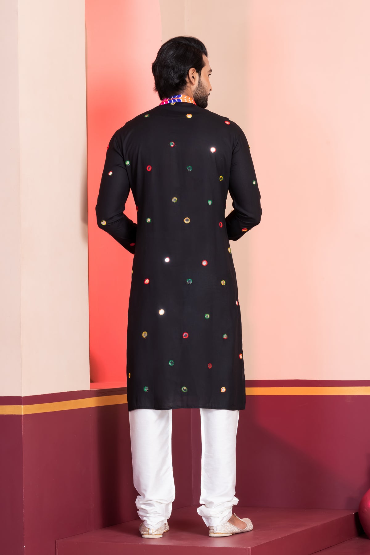 Black Rayon Kurta with Churidar