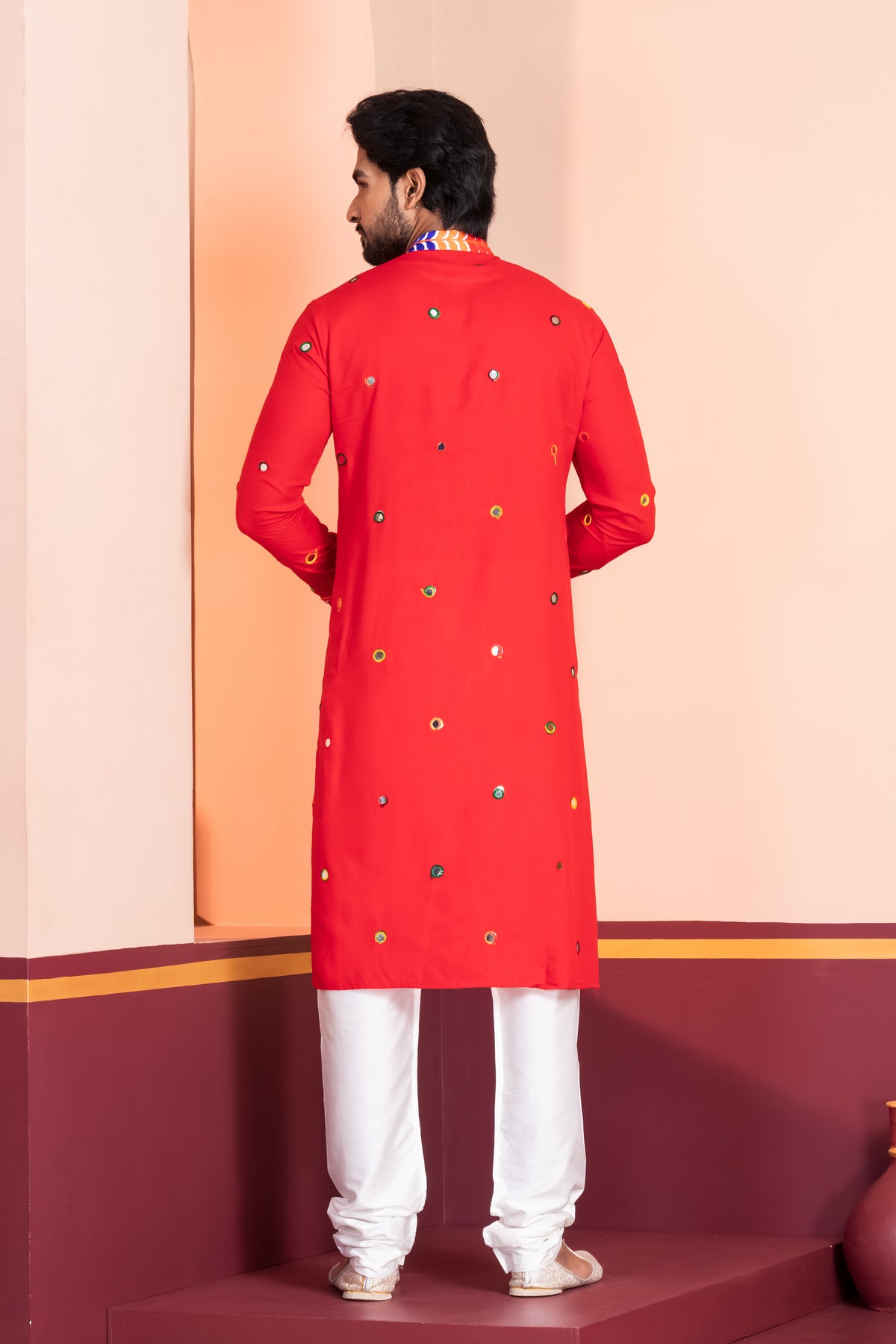 Classic Red Churidar Kurta Set