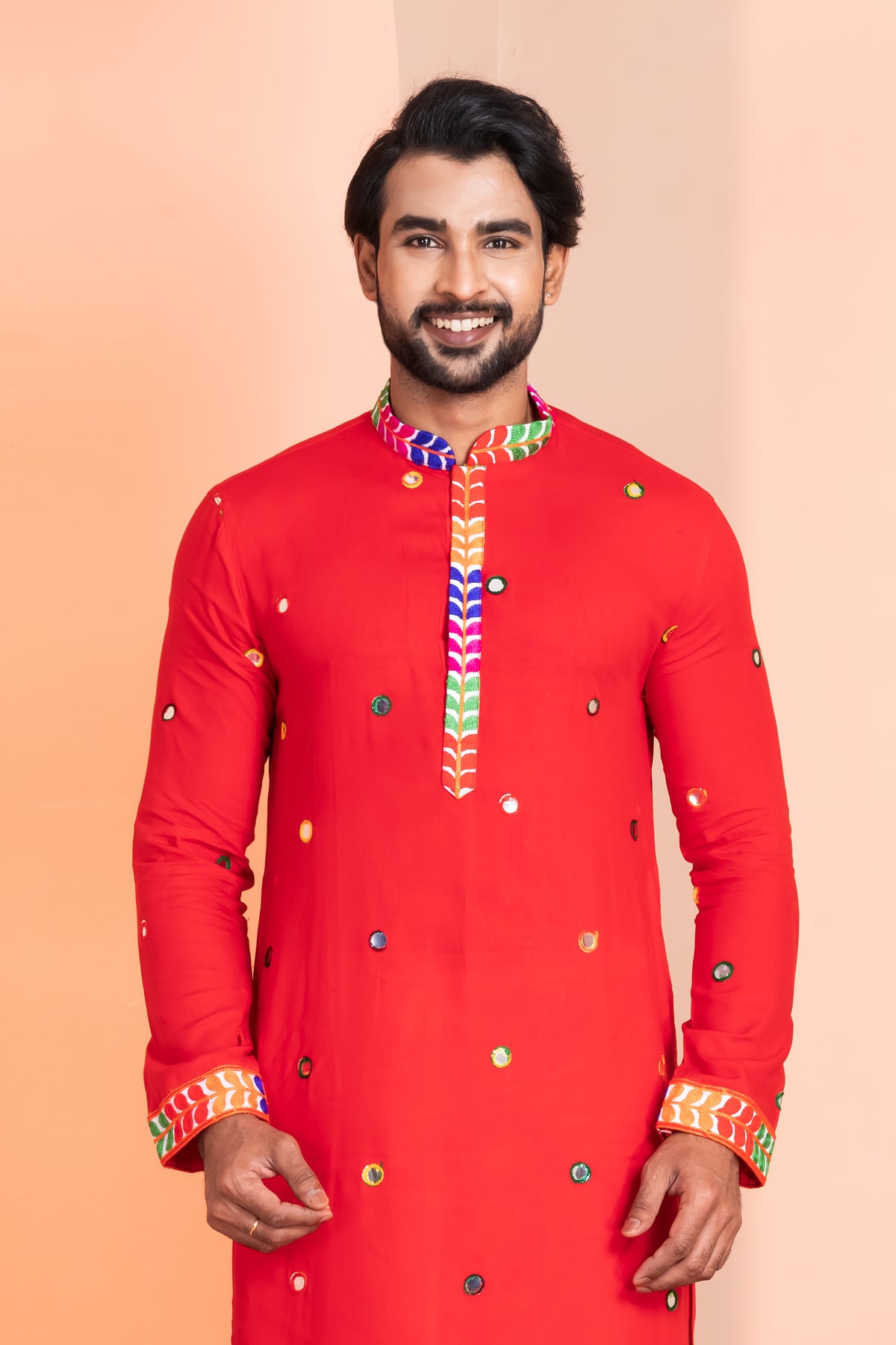 Classic Red Churidar Kurta Set