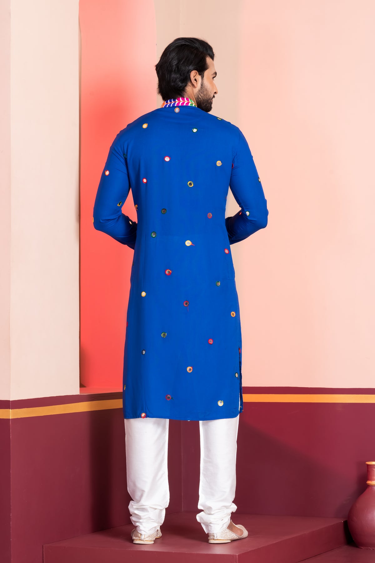 Blue Ethnic Designer Kurta with Churidar