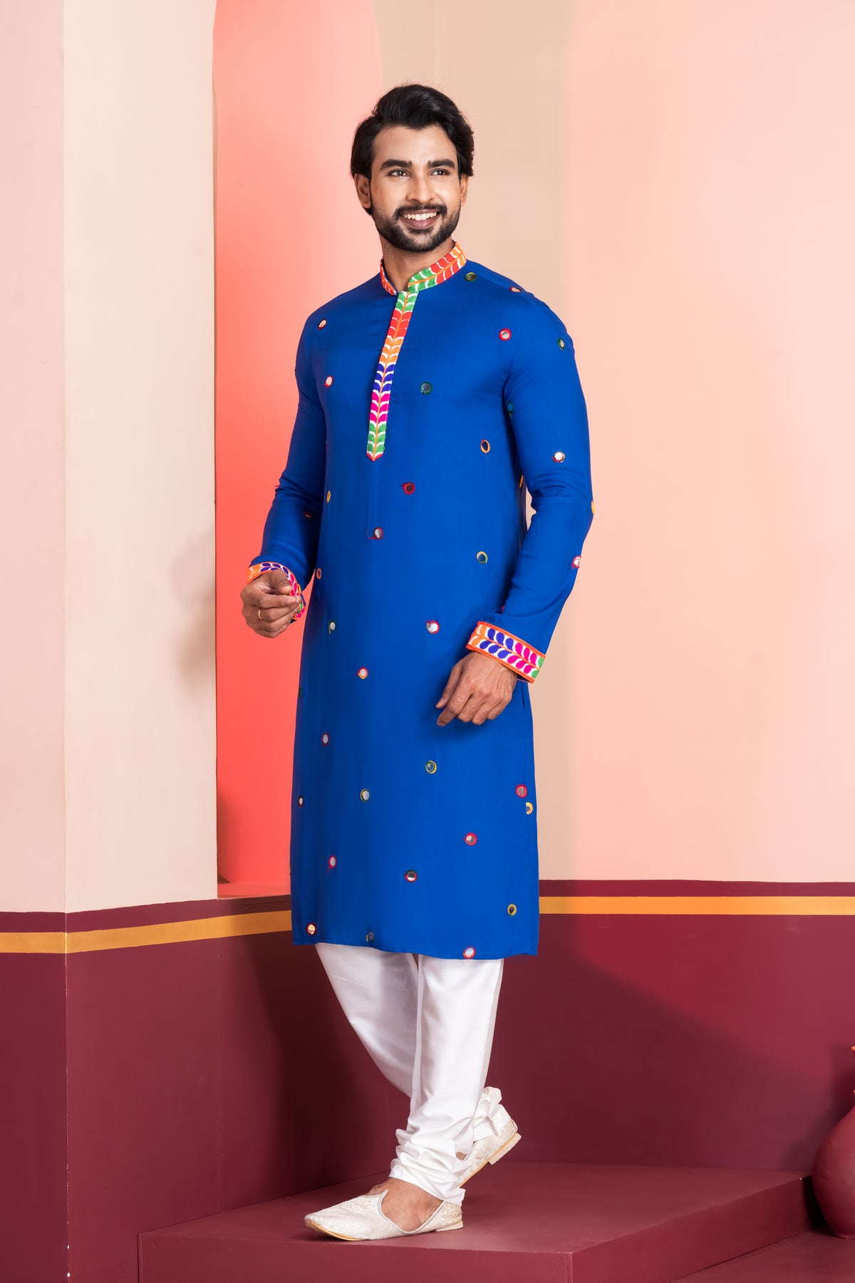 Blue Ethnic Designer Kurta with Churidar