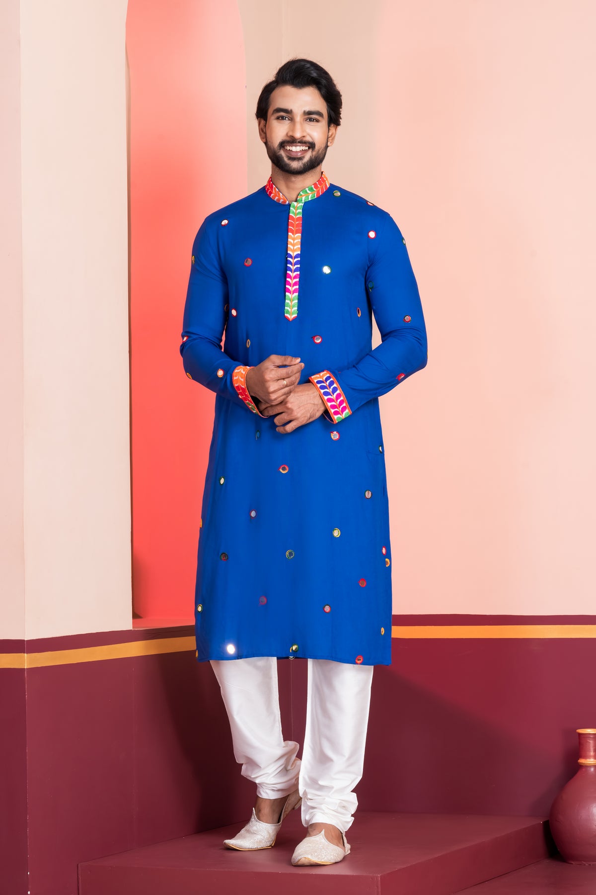 Blue Ethnic Designer Kurta with Churidar