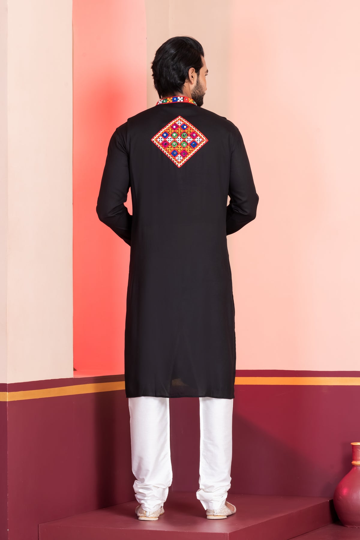 Elegant Black Embroidered Kurta Set