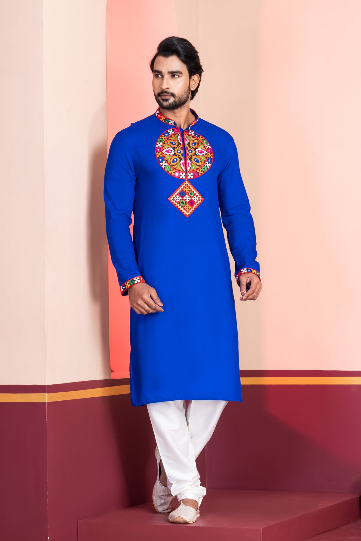 Vibrant Blue Rayon Kurta Pjama Set