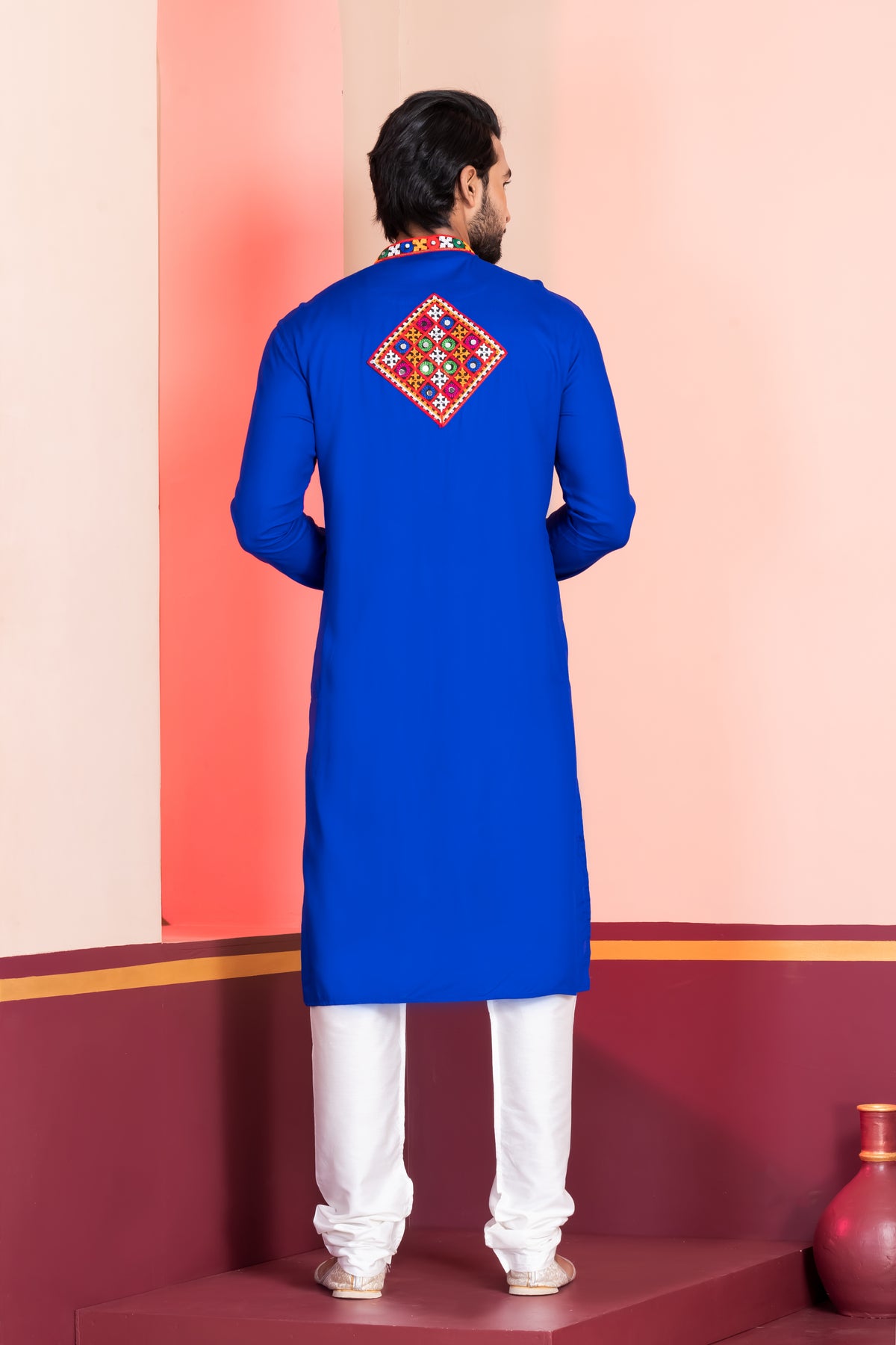 Vibrant Blue Rayon Kurta Pjama Set