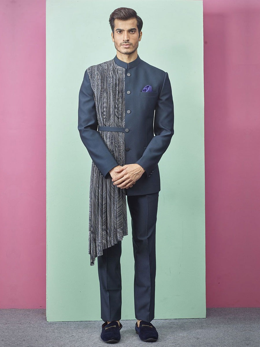 New Stylish Designer Blue Jodhpuri Set