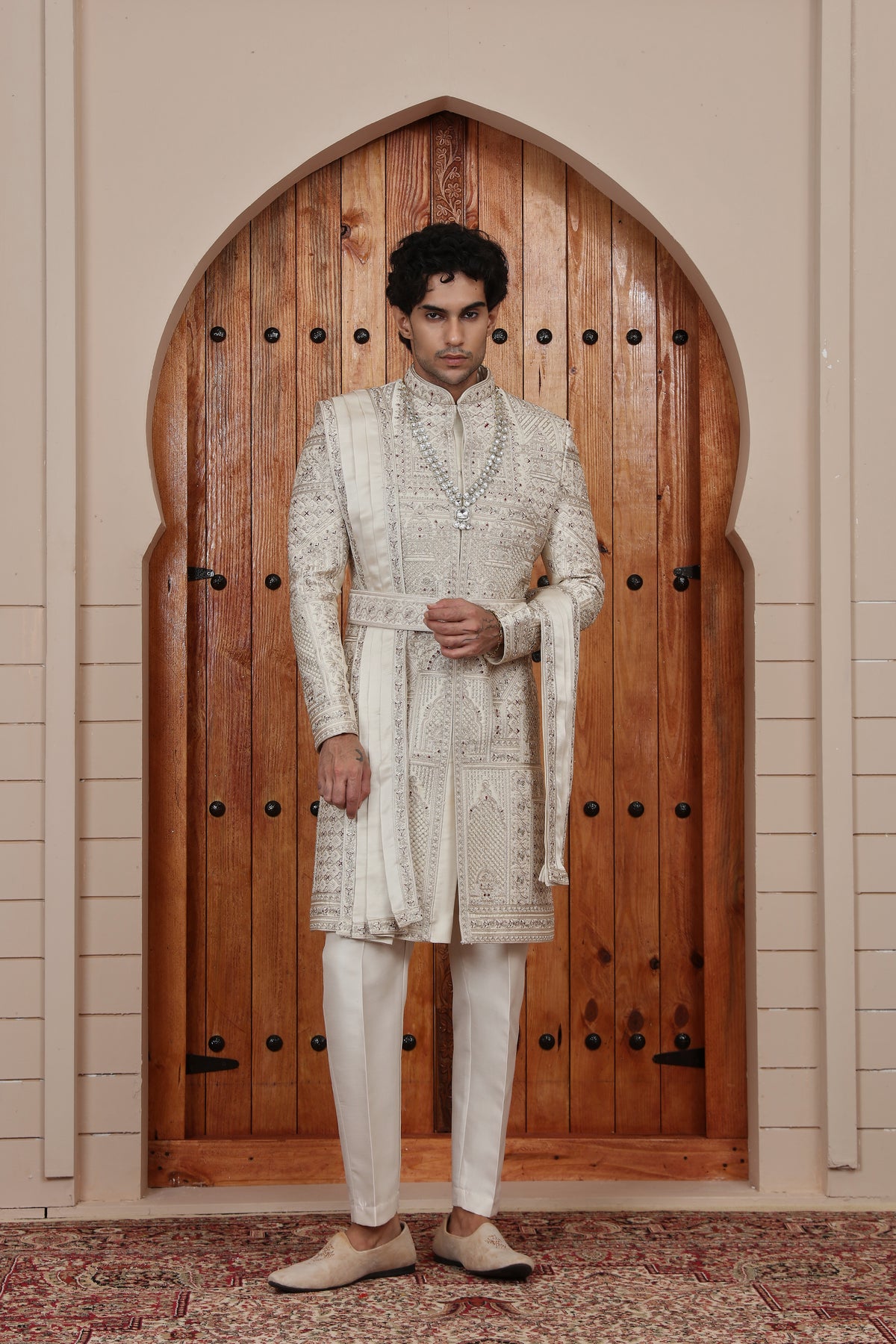 Designer Panel Work Indowestern Sherwani for Men