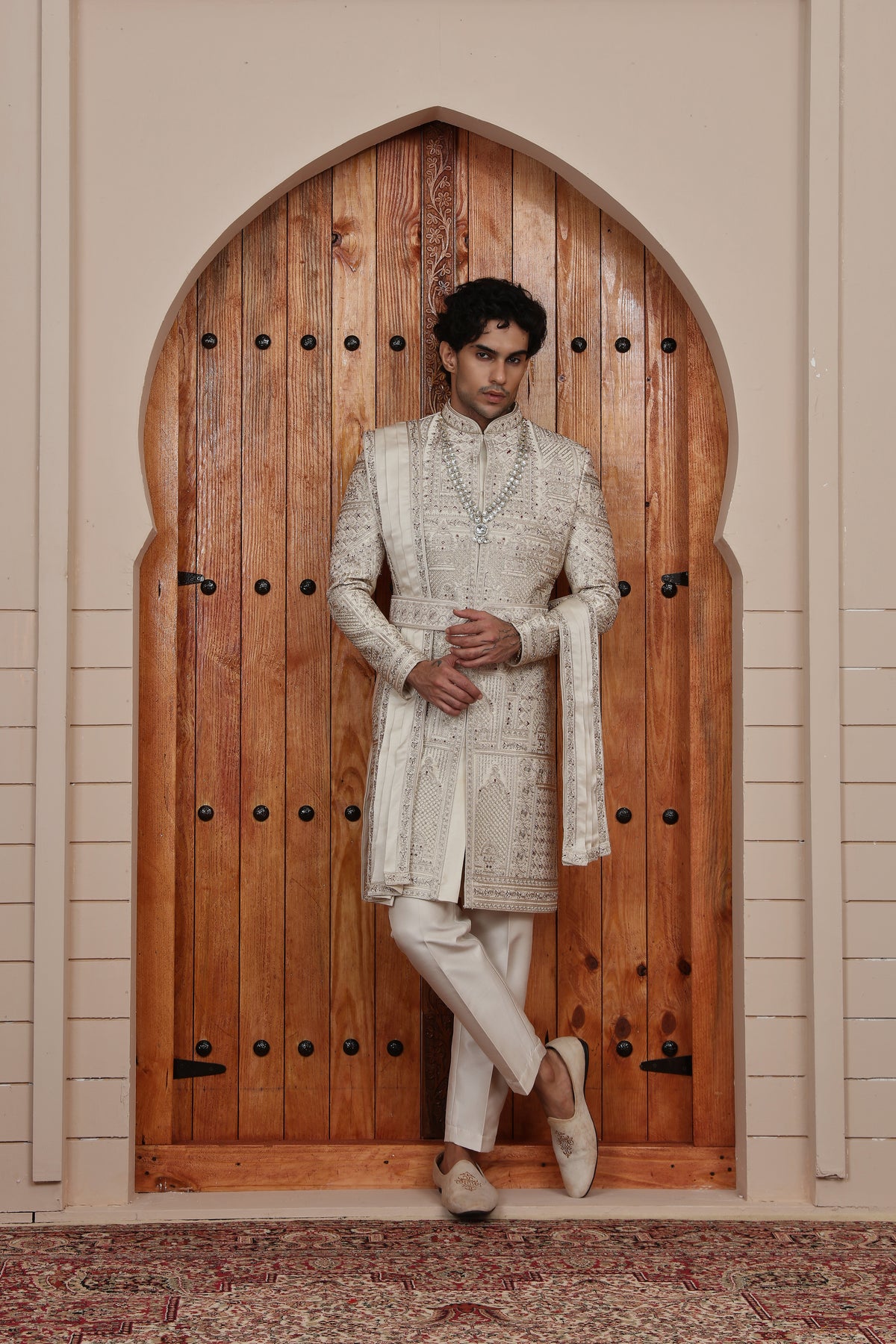 Designer Panel Work Indowestern Sherwani for Men