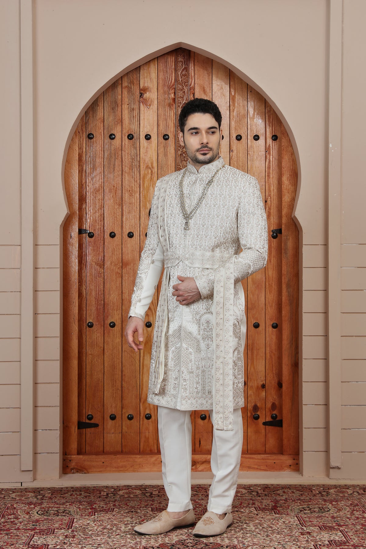 Pearl Ornamental Indo Western Sherwani