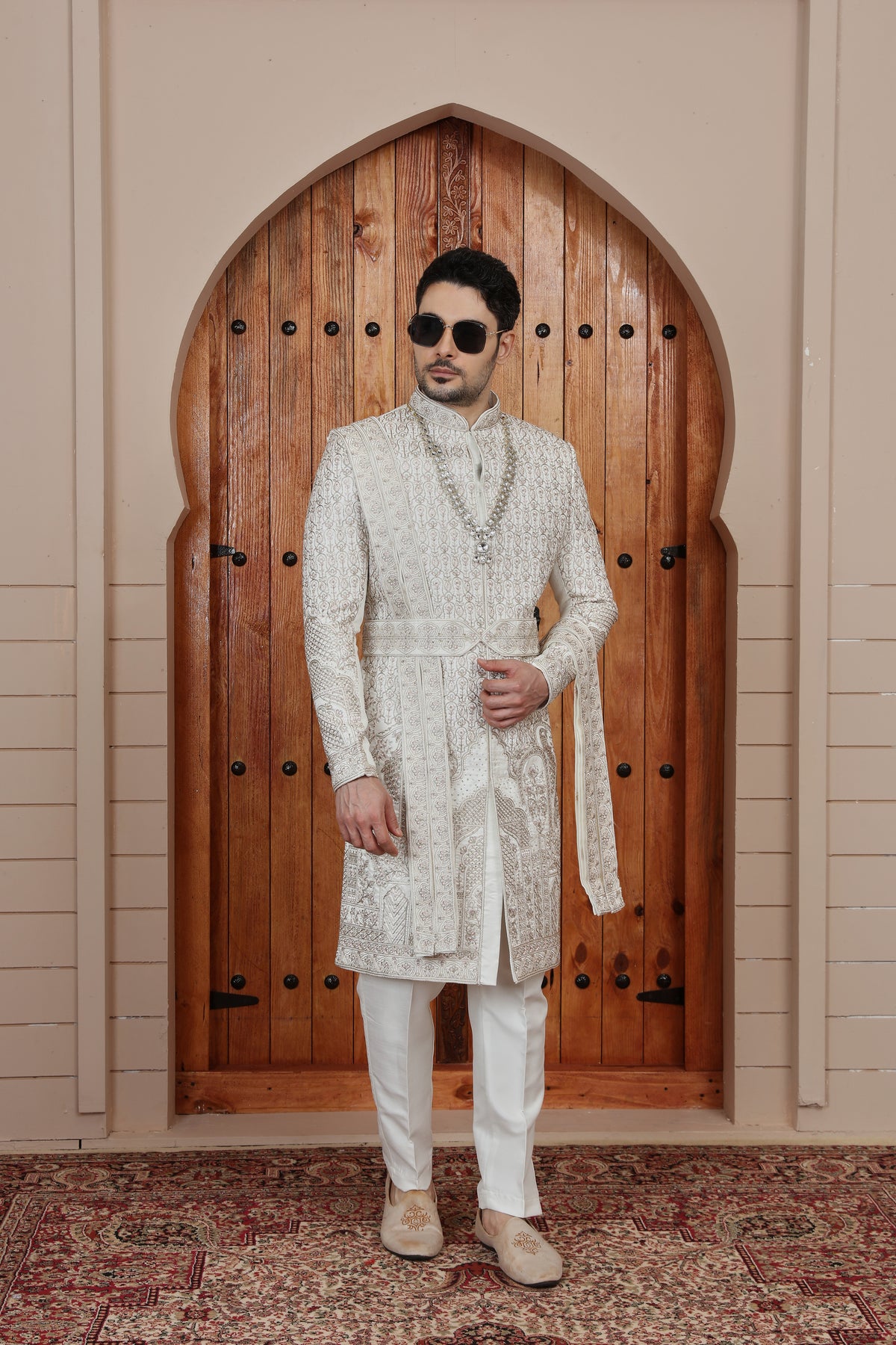 Pearl Ornamental Indo Western Sherwani