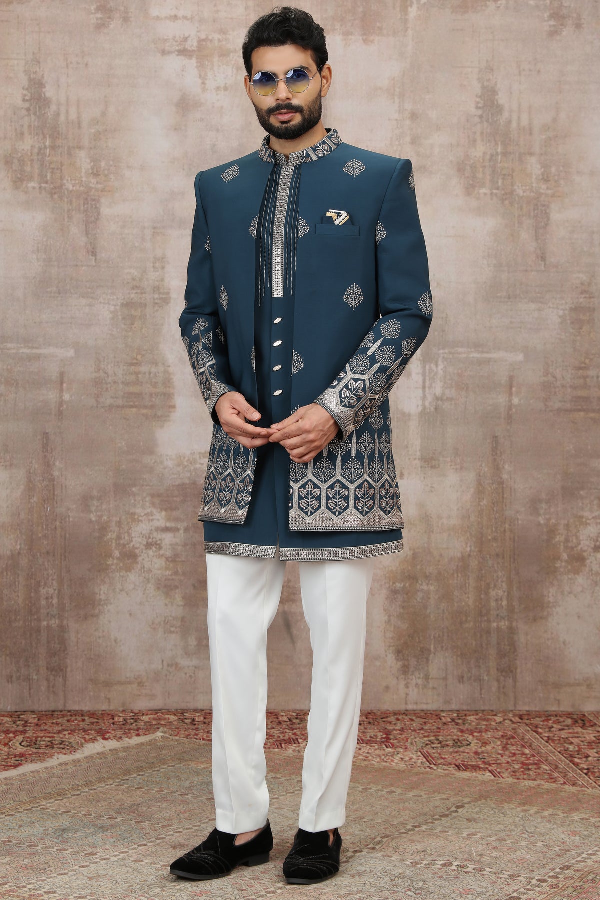 Blue Computer Thread Work Indo Western