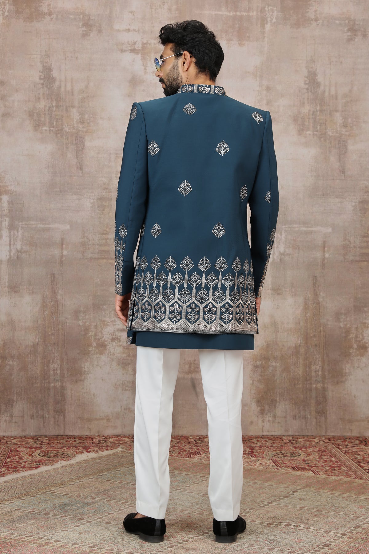 Blue Computer Thread Work Indo Western