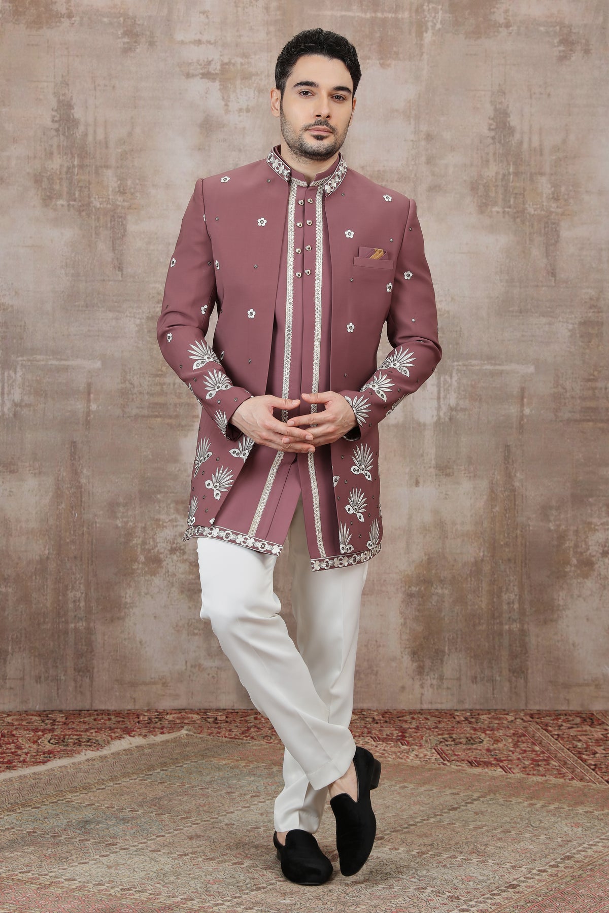 Pink Radiant Motif Indo Western Outfit