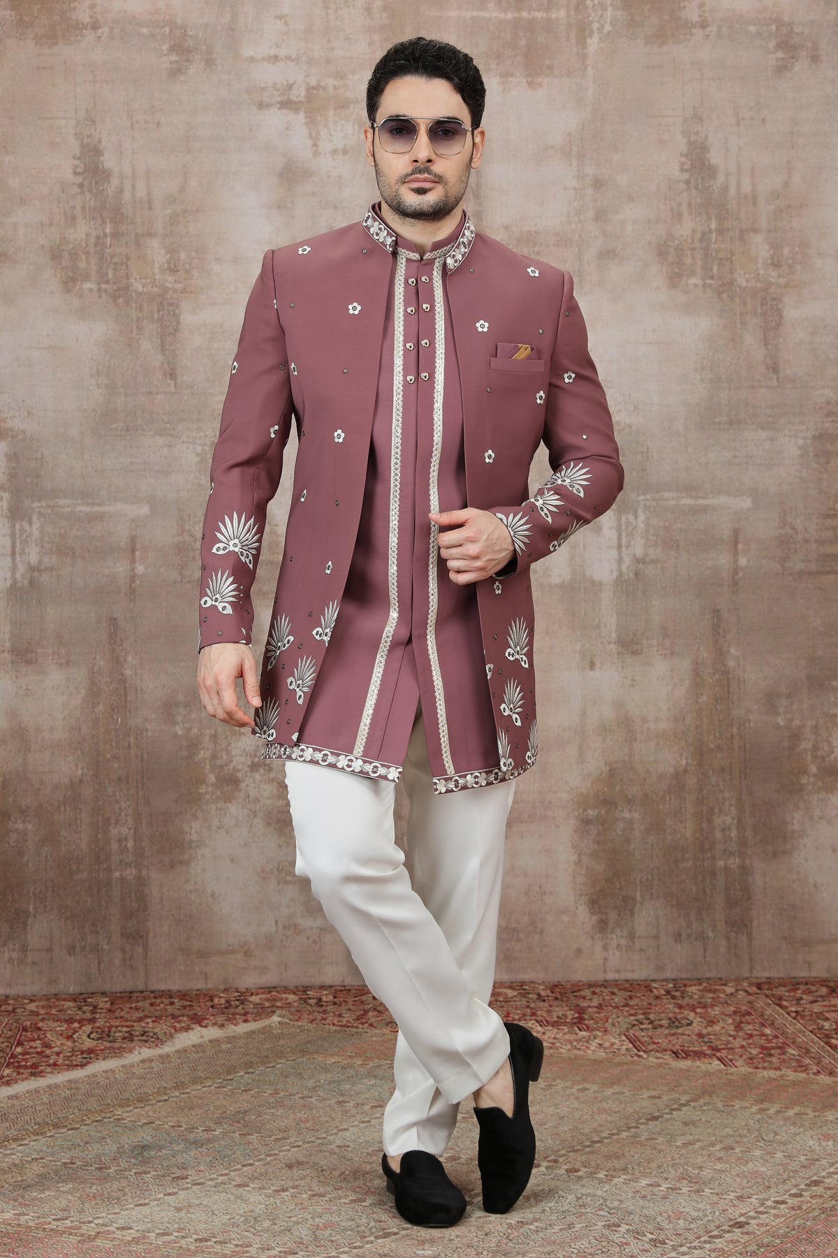 Pink Radiant Motif Indo Western Outfit
