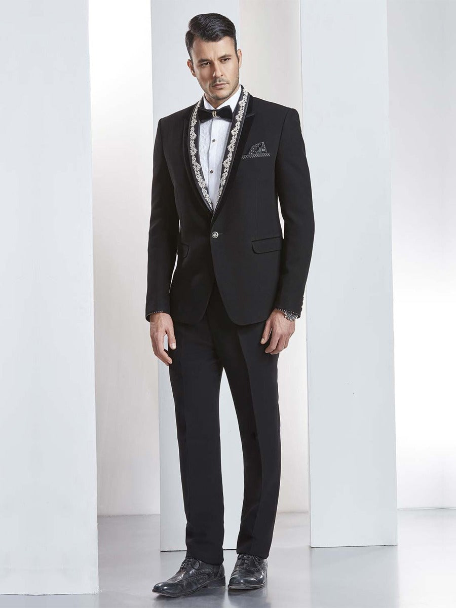 Elegant Black Color Indian Wedding Suit.