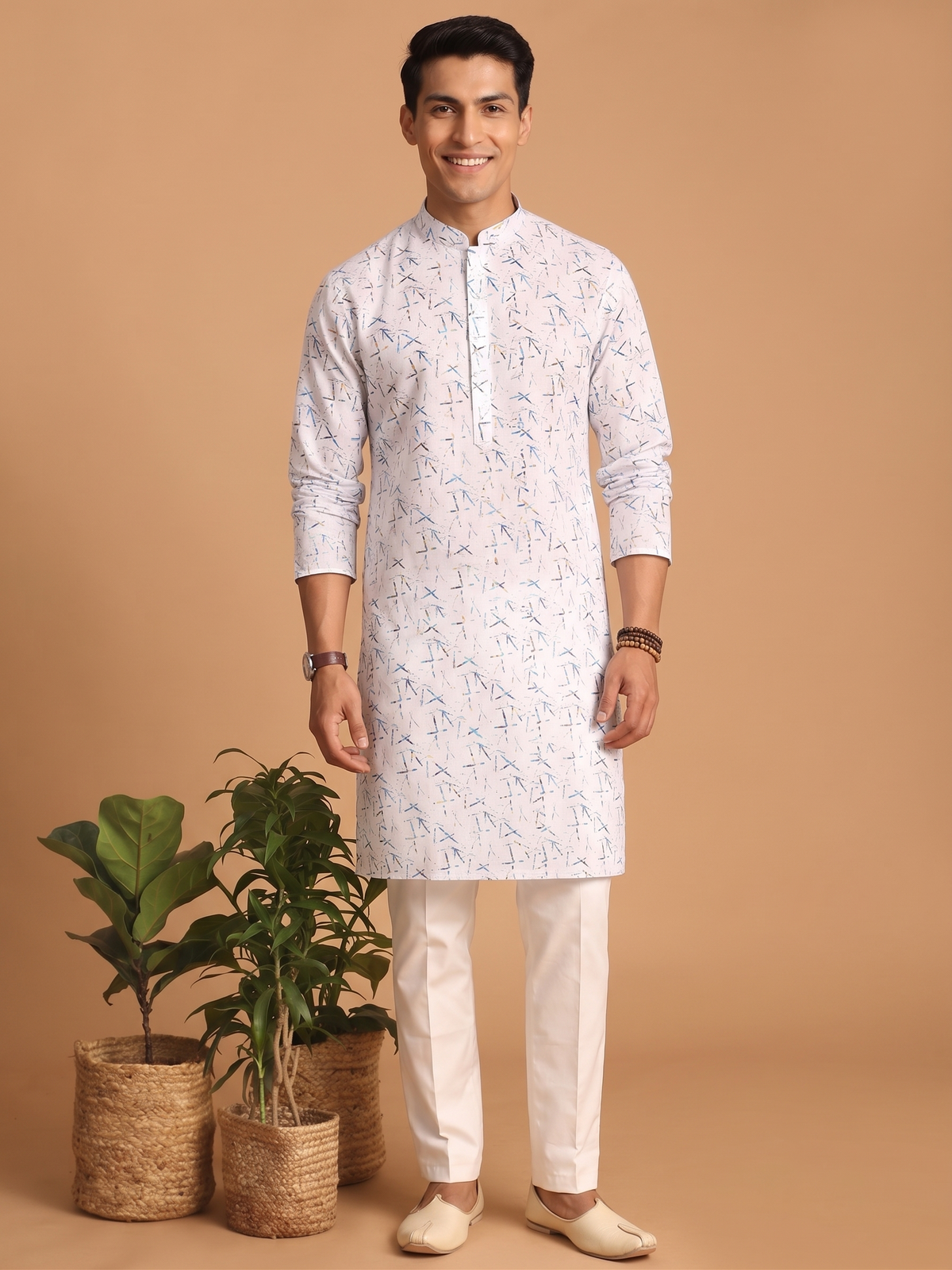 Stylish Printed Kurta Trouser Ensemble