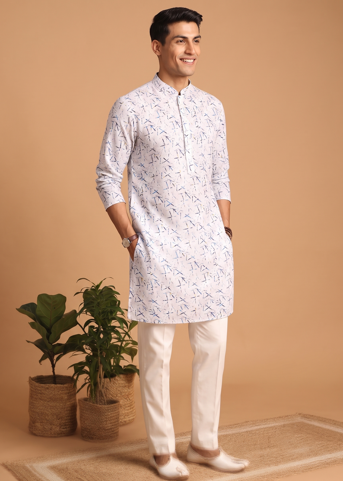 Stylish Printed Kurta Trouser Ensemble