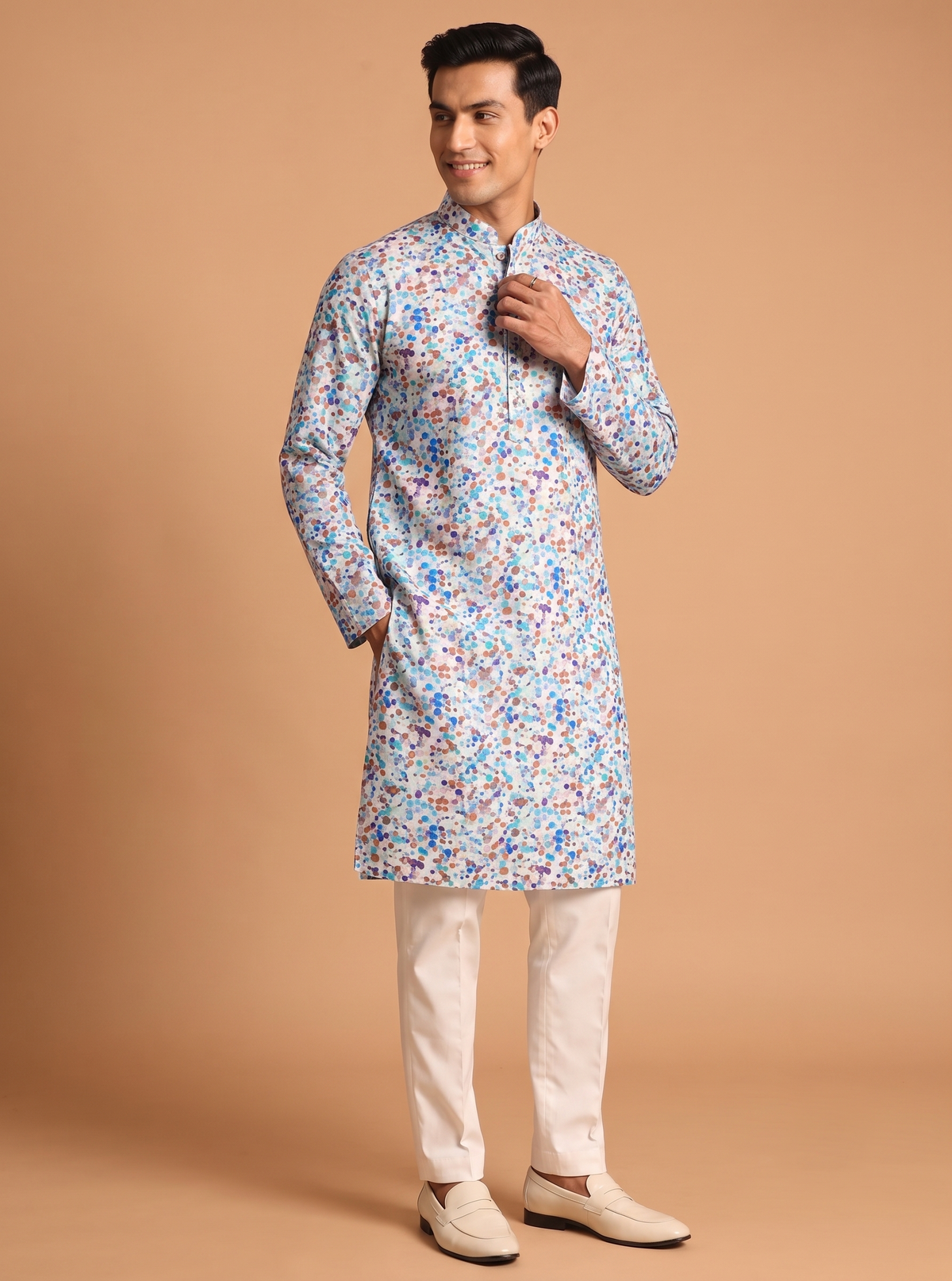 Colorful Pattern Cotton Kurta Trouser