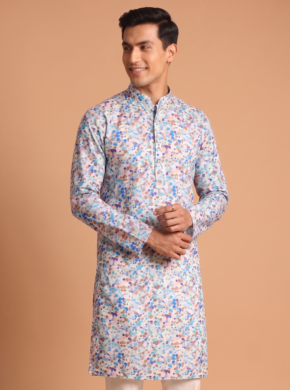 Colorful Pattern Cotton Kurta Trouser