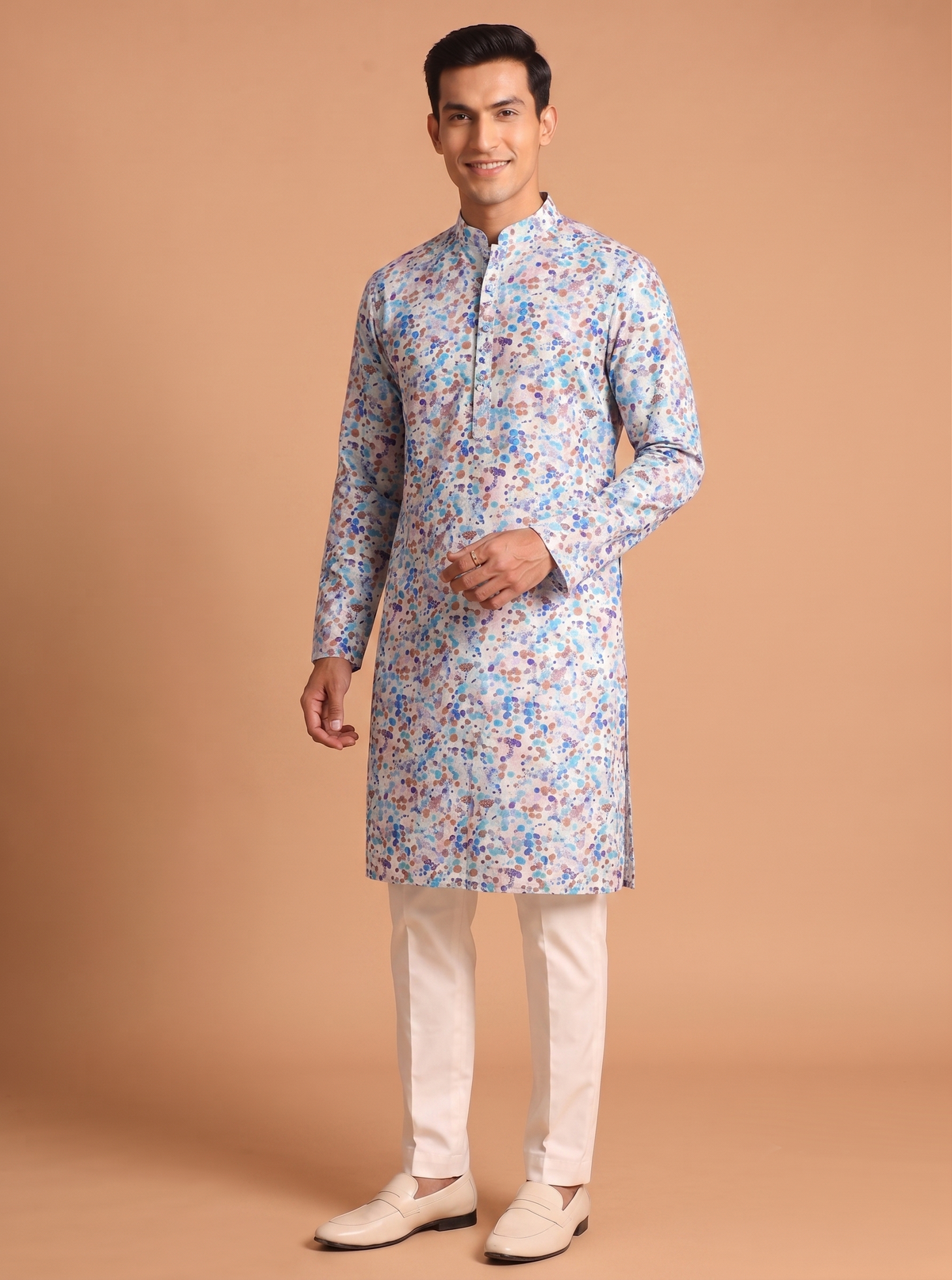 Colorful Pattern Cotton Kurta Trouser