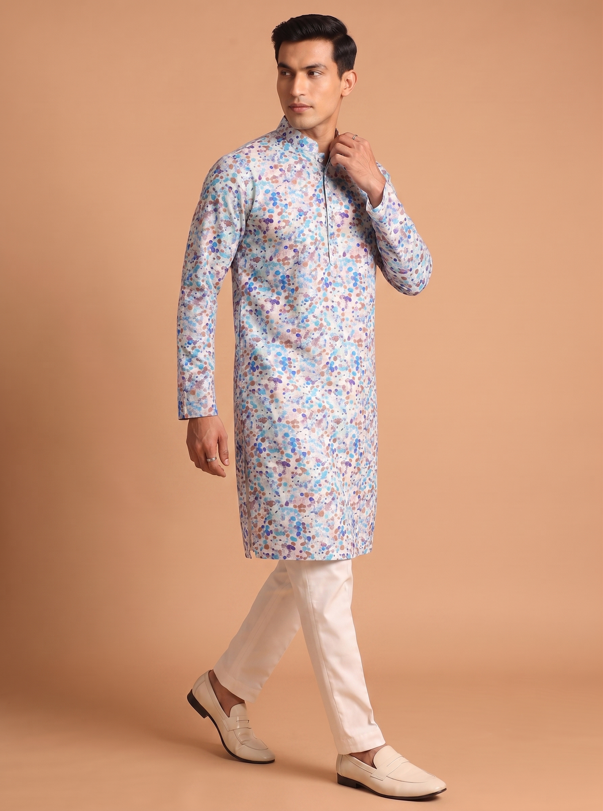 Colorful Pattern Cotton Kurta Trouser