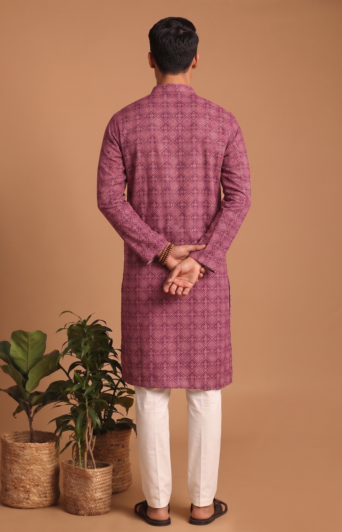 Traditional Diamond Cotton Kurta Set