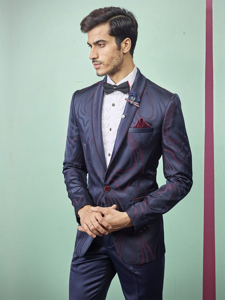 Blue Colour Men's Tuxedo Suit.